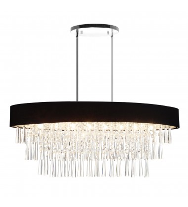  Franca 8 Light Drum Shade Chandelier With Chrome Finish (5523P38C-O (Black)) - CWI