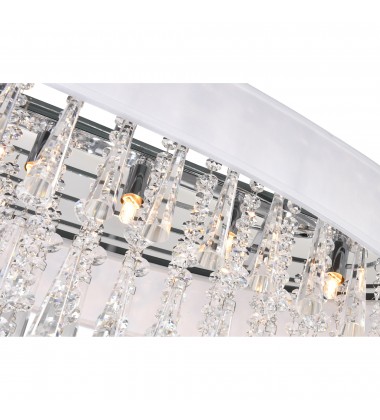  Franca 8 Light Drum Shade Chandelier With Chrome Finish (5523P38C-O (Off White)) - CWI