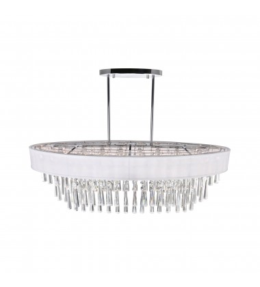  Franca 8 Light Drum Shade Chandelier With Chrome Finish (5523P38C-O (Off White)) - CWI