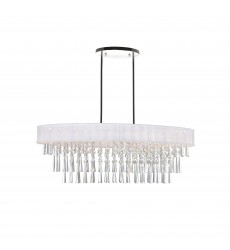  Franca 8 Light Drum Shade Chandelier With Chrome Finish (5523P38C-O (Off White)) - CWI