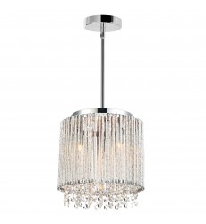  Claire 3 Light Drum Shade Mini Pendant With Chrome Finish (5535P10C-R) - CWI