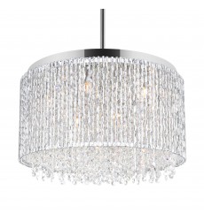  Claire 10 Light Drum Shade Chandelier With Chrome Finish (5535P16C-R) - CWI