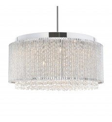  Claire 12 Light Drum Shade Chandelier With Chrome Finish (5535P20C-R) - CWI