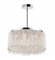  Claire 14 Light Drum Shade Chandelier With Chrome Finish (5535P24C-R) - CWI
