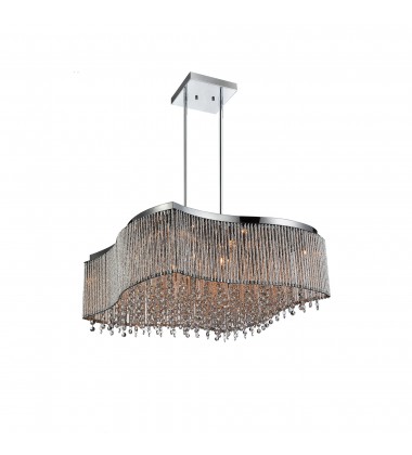  Claire 16 Light Drum Shade Chandelier With Chrome Finish (5535P24C-RB) - CWI