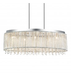  Claire 5 Light Drum Shade Chandelier With Chrome Finish (5535P30C-O) - CWI