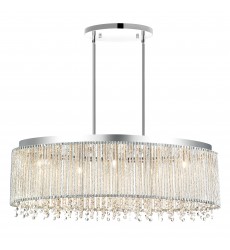  Claire 5 Light Drum Shade Chandelier With Chrome Finish (5535P30C-O) - CWI