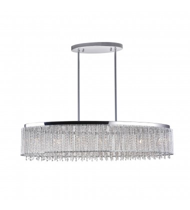  Claire 7 Light Drum Shade Chandelier With Chrome Finish (5535P46C-O) - CWI