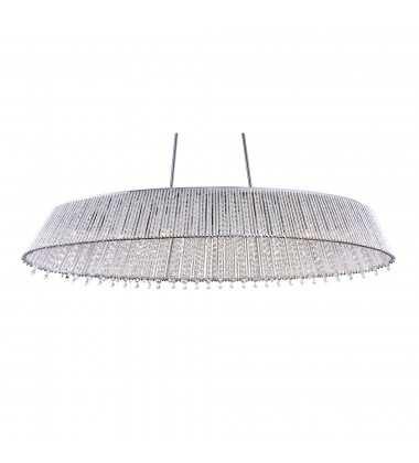  Claire 7 Light Drum Shade Chandelier With Chrome Finish (5535P46C-O) - CWI