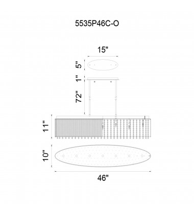  Claire 7 Light Drum Shade Chandelier With Chrome Finish (5535P46C-O) - CWI