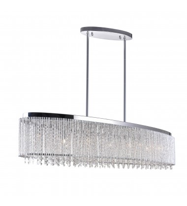  CWI-Claire 7 Light Drum Shade Chandelier With Chrome Finish (5535P46C-O)