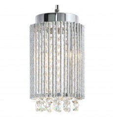  Claire 2 Light Drum Shade Mini Pendant With Chrome Finish (5535P6C-R) - CWI