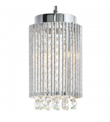  Claire 2 Light Drum Shade Mini Pendant With Chrome Finish (5535P6C-R) - CWI