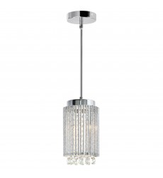  Claire 2 Light Drum Shade Mini Pendant With Chrome Finish (5535P6C-R) - CWI