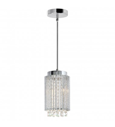  Claire 2 Light Drum Shade Mini Pendant With Chrome Finish (5535P6C-R) - CWI