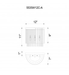  Claire 3 Light Wall Sconce With Chrome Finish (5535W12C-A) - CWI