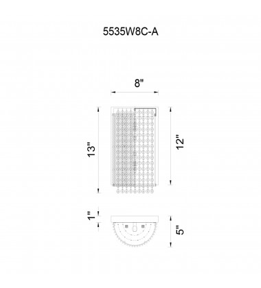  Claire 2 Light Wall Sconce With Chrome Finish (5535W8C-A) - CWI