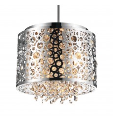  Bubbles 4 Light Drum Shade Mini Pendant With Chrome Finish (5536P12ST) - CWI