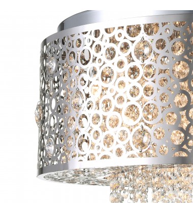  Bubbles 4 Light Drum Shade Mini Pendant With Chrome Finish (5536P12ST) - CWI