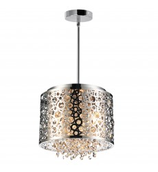  Bubbles 4 Light Drum Shade Mini Pendant With Chrome Finish (5536P12ST) - CWI