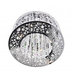  Bubbles 6 Light Drum Shade Chandelier With Chrome Finish (5536P16ST) - CWI
