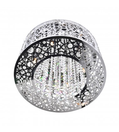  Bubbles 6 Light Drum Shade Chandelier With Chrome Finish (5536P16ST) - CWI