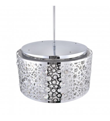  Bubbles 6 Light Drum Shade Chandelier With Chrome Finish (5536P16ST) - CWI