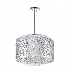  Bubbles 6 Light Drum Shade Chandelier With Chrome Finish (5536P16ST) - CWI