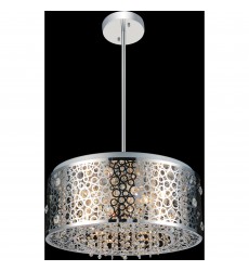  Bubbles 7 Light Drum Shade Chandelier With Chrome Finish (5536P20ST) - CWI