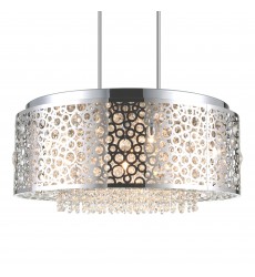  Bubbles 9 Light Drum Shade Chandelier With Chrome Finish (5536P24ST) - CWI