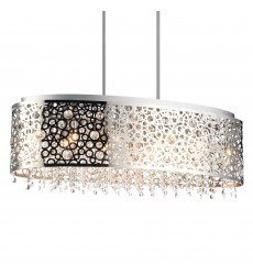  Bubbles 11 Light Drum Shade Chandelier With Chrome Finish (5536P30ST-O) - CWI