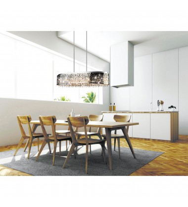  Bubbles 16 Light Drum Shade Chandelier With Chrome Finish (5536P46ST-O) - CWI