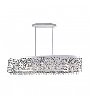 Bubbles 16 Light Drum Shade Chandelier With Chrome Finish (5536P46ST-O) - CWI