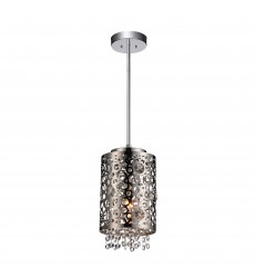  Bubbles 1 Light Drum Shade Mini Pendant With Chrome Finish (5536P6ST-R) - CWI