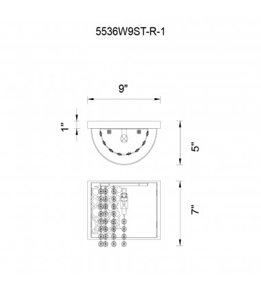  Bubbles 1 Light Bathroom Sconce With Chrome Finish (5536W9ST-R-1) - CWI