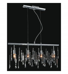 Janine 4 Light Down Chandelier With Chrome Finish Janine 4 Light Down Chandelier With Chrome Finish (5549P30C) - CWI