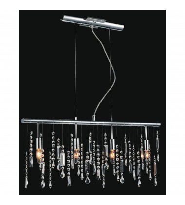  Janine 4 Light Down Chandelier With Chrome Finish (5549P30C) - CWI