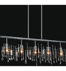 Janine 5 Light Down Chandelier With Chrome Finish Janine 5 Light Down Chandelier With Chrome Finish (5549P38C) - CWI