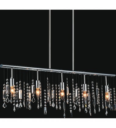  Janine 5 Light Down Chandelier With Chrome Finish (5549P38C) - CWI