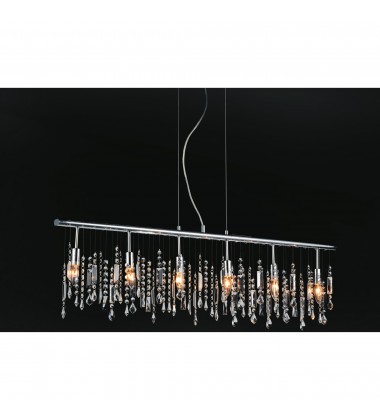  Janine 6 Light Down Chandelier With Chrome Finish (5549P46C) - CWI