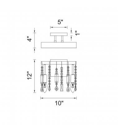  Janine 2 Light Vanity Light With Chrome Finish (5549W10C) - CWI