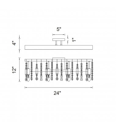  Janine 4 Light Vanity Light With Chrome Finish (5549W24C) - CWI