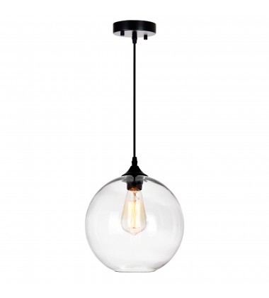  Glass 1 Light Down Mini Pendant With Clear Finish (5553P10-Clear) - CWI