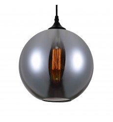  Glass 1 Light Down Mini Pendant With Smoke Finish (5553P10-Smoke) - CWI