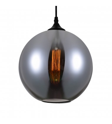  Glass 1 Light Down Mini Pendant With Smoke Finish (5553P10-Smoke) - CWI