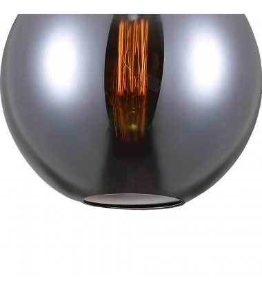  Glass 1 Light Down Mini Pendant With Smoke Finish (5553P10-Smoke) - CWI