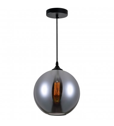  Glass 1 Light Down Mini Pendant With Smoke Finish (5553P10-Smoke) - CWI