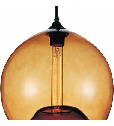  Glass 1 Light Down Mini Pendant With Amber Finish (5553P12- Amber) - CWI