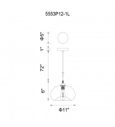 Glass 1 Light Down Mini Pendant With Amber Finish (5553P12- Amber) - CWI Glass 1 Light Down Mini Pendant With Amber Finish (5553P12- Amber) - CWI