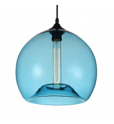  Glass 1 Light Down Mini Pendant With Blue Finish (5553P12- Blue) - CWI